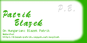 patrik blazek business card